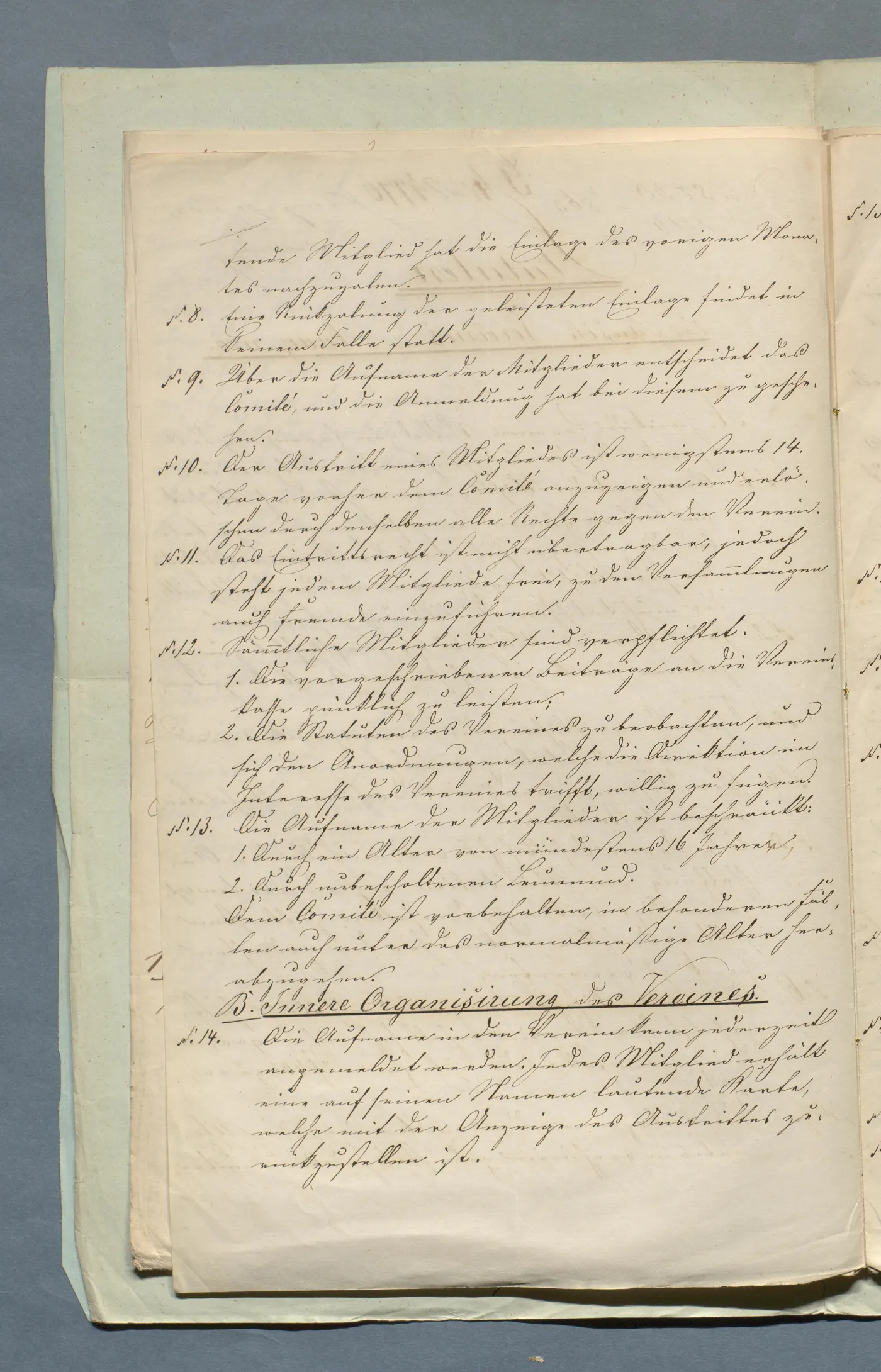 Statuten, Paragraph 7 bis 14