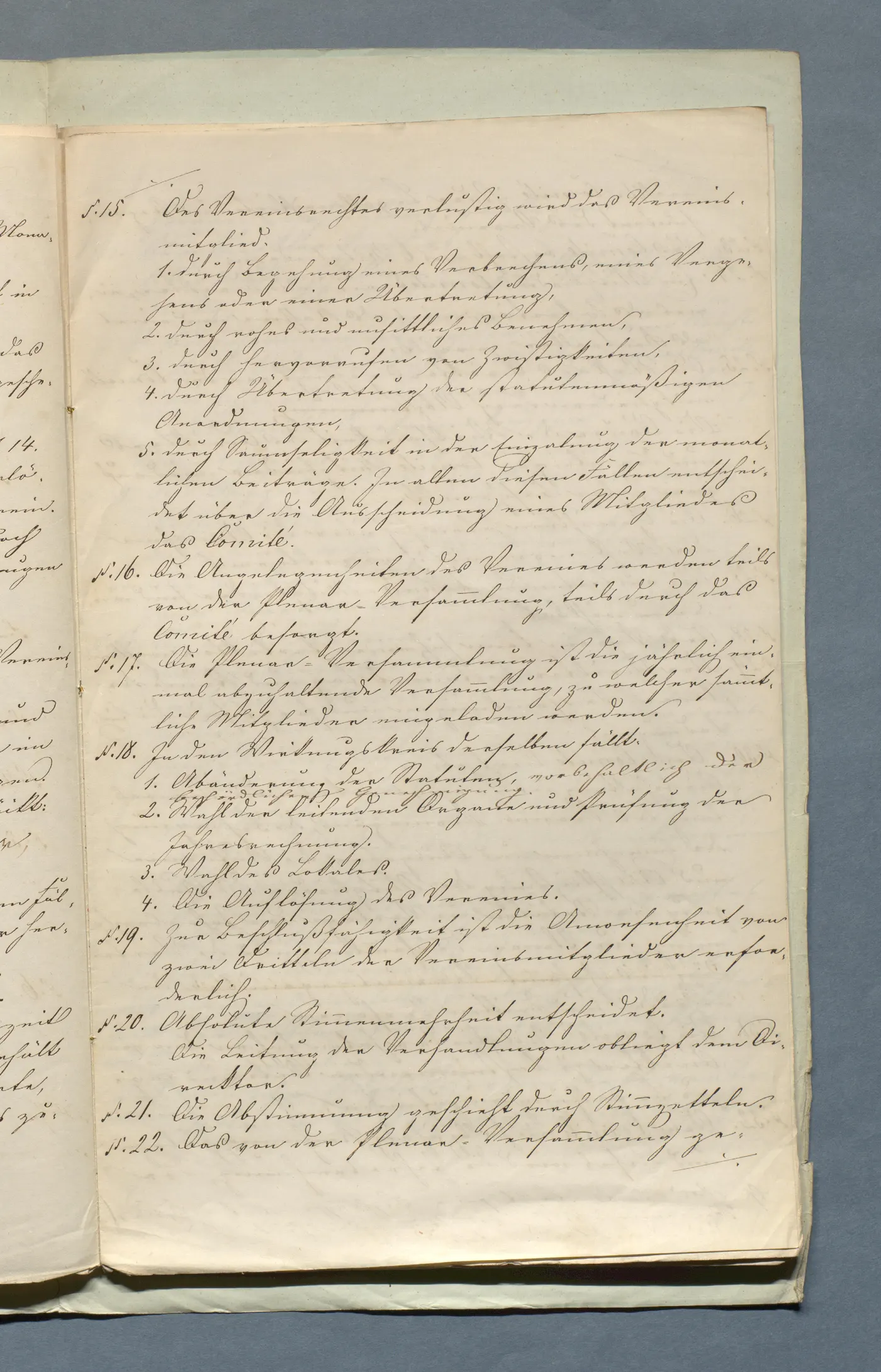 Statuten, Paragraph 15 bis 22